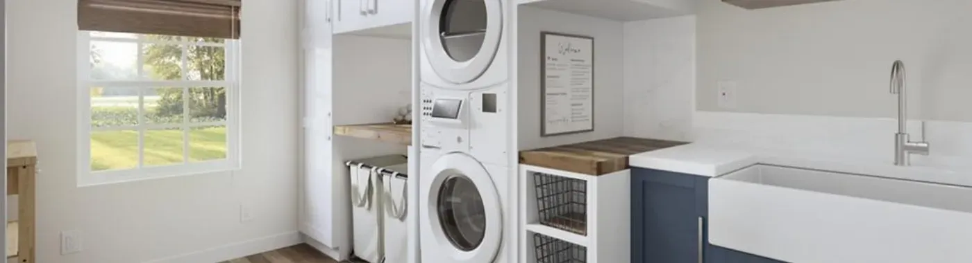 white laundry room